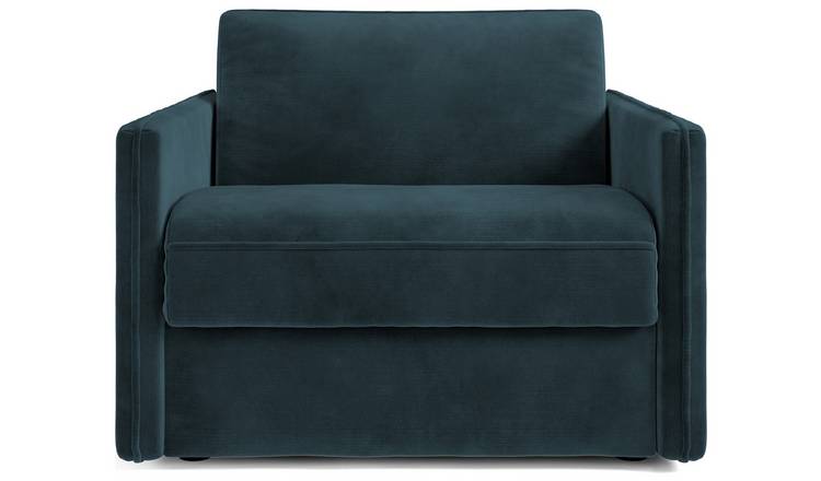 Jay-Be Slim Velvet Cuddle Chair Sofa Bed - Ink Blue