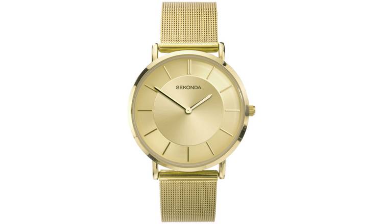 Buy Sekonda Ladies Gold Stainless Steel Mesh Bracelet Watch