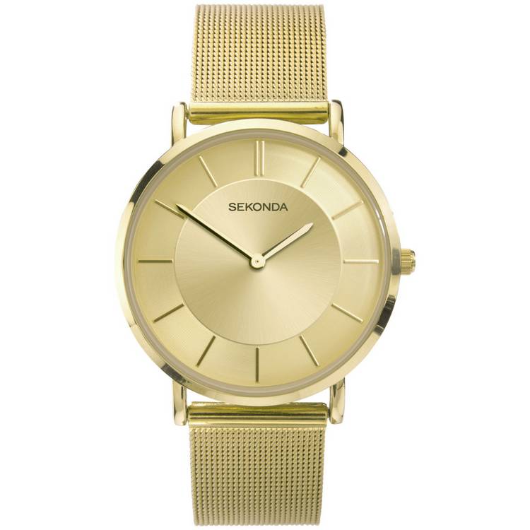 Sekonda Ladies Gold Stainless Steel Mesh Bracelet Watch 0