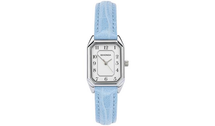 Sekonda Ladies Light Blue Faux Leather Strap Watch