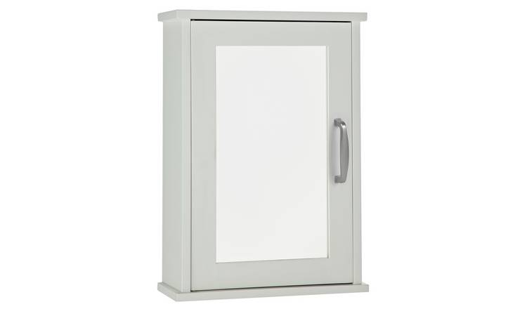 Argos Home Tongue & Groove Mirrored Cabinet - White