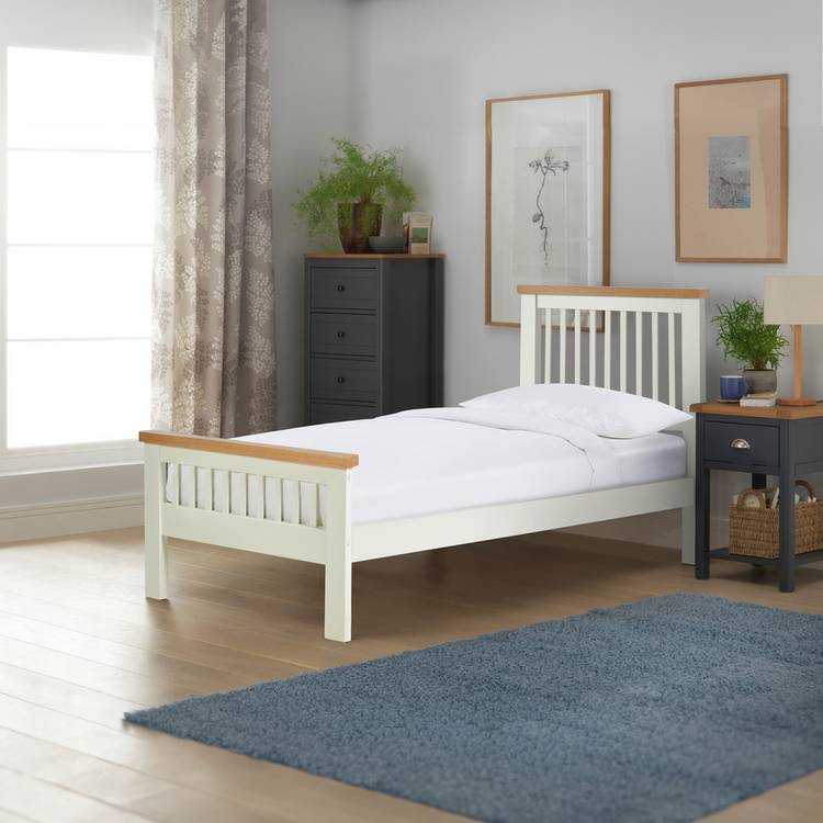 Argos Home Aubrey Single Wooden Bed Frame - Two Tone 0