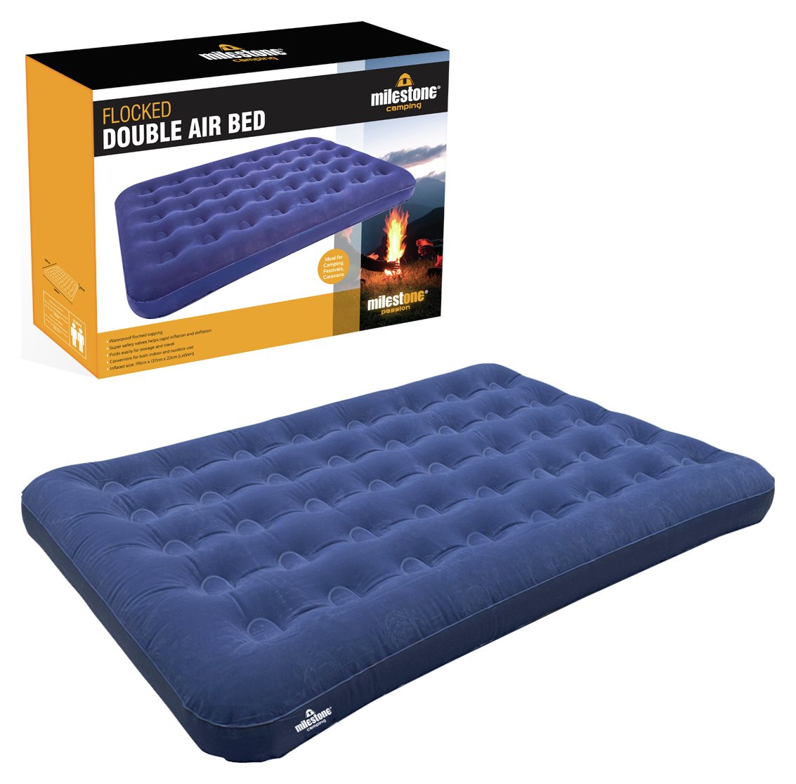 Milestone Benross Double Flocked Airbed