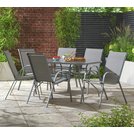argos home sicily 6 seater metal patio set grey