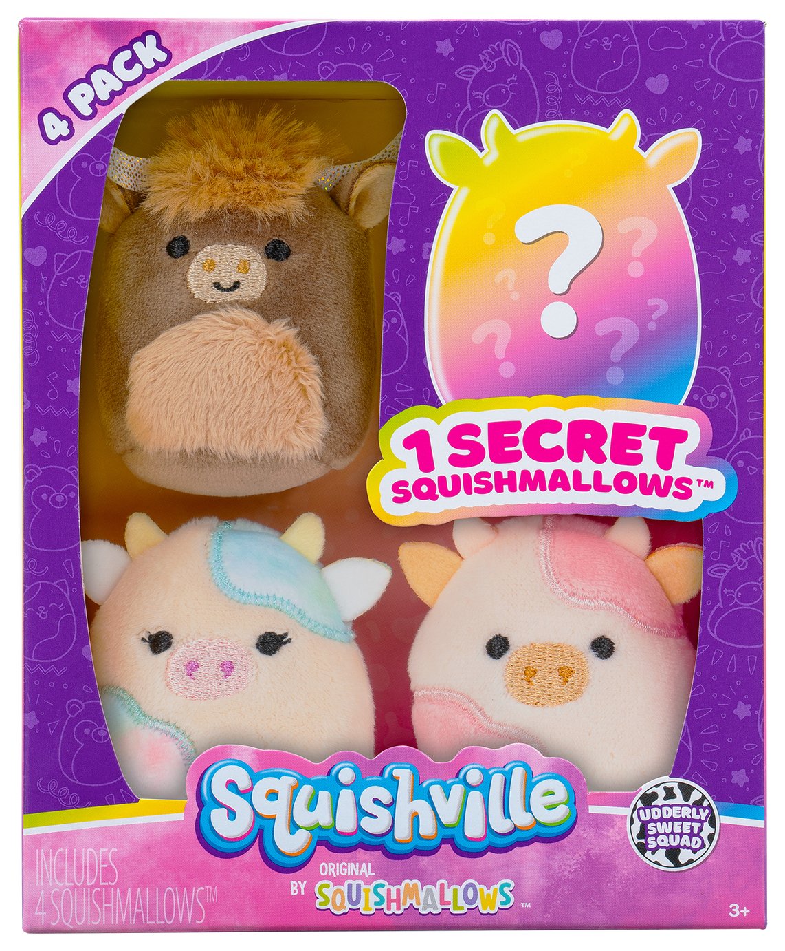 Squishville Squishmallows 4 Pack - Udderly Sweet Cow Squad
