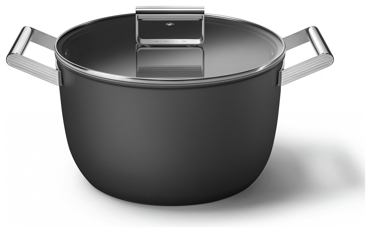 Smeg 7.7 Litre Non Stick Aluminium Casserole Pan - Black