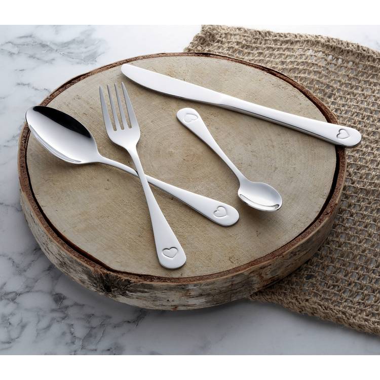 Argos Home 16 Piece Heart Shape Stainless Steel Cutlery Set 0