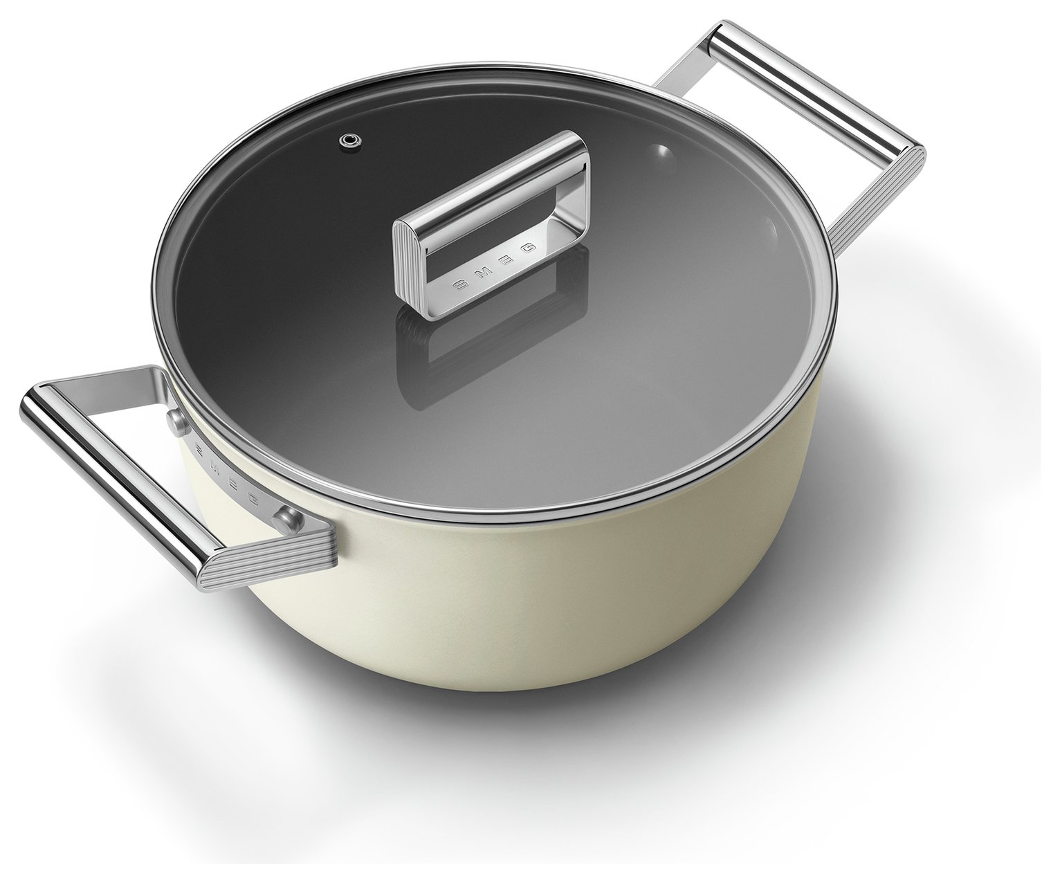 Smeg 4.6 Litre Non Stick Aluminium Casserole Pan - Cream