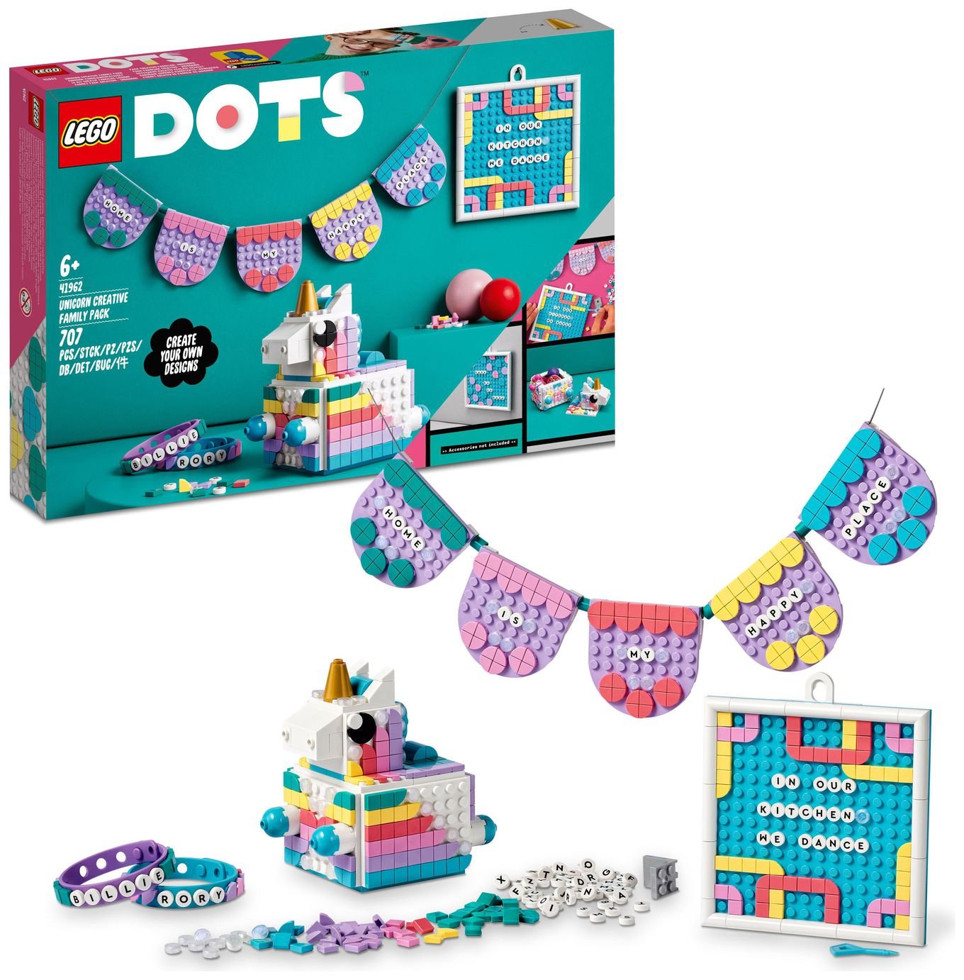 LEGO DOTS Unicorn Creative Family Pack Toy Crafts Set 41962