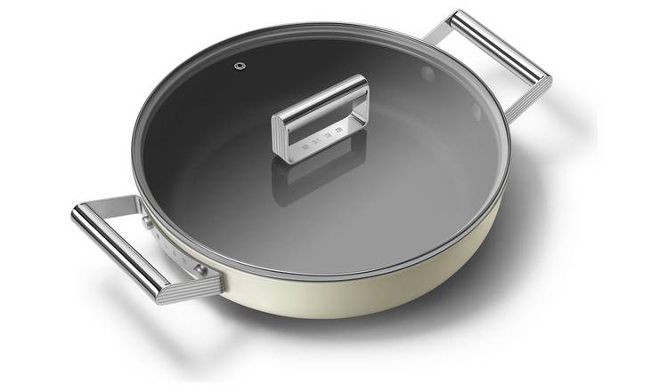 Smeg 3.7 Litre Non Stick Aluminium Casserole Pan - Cream