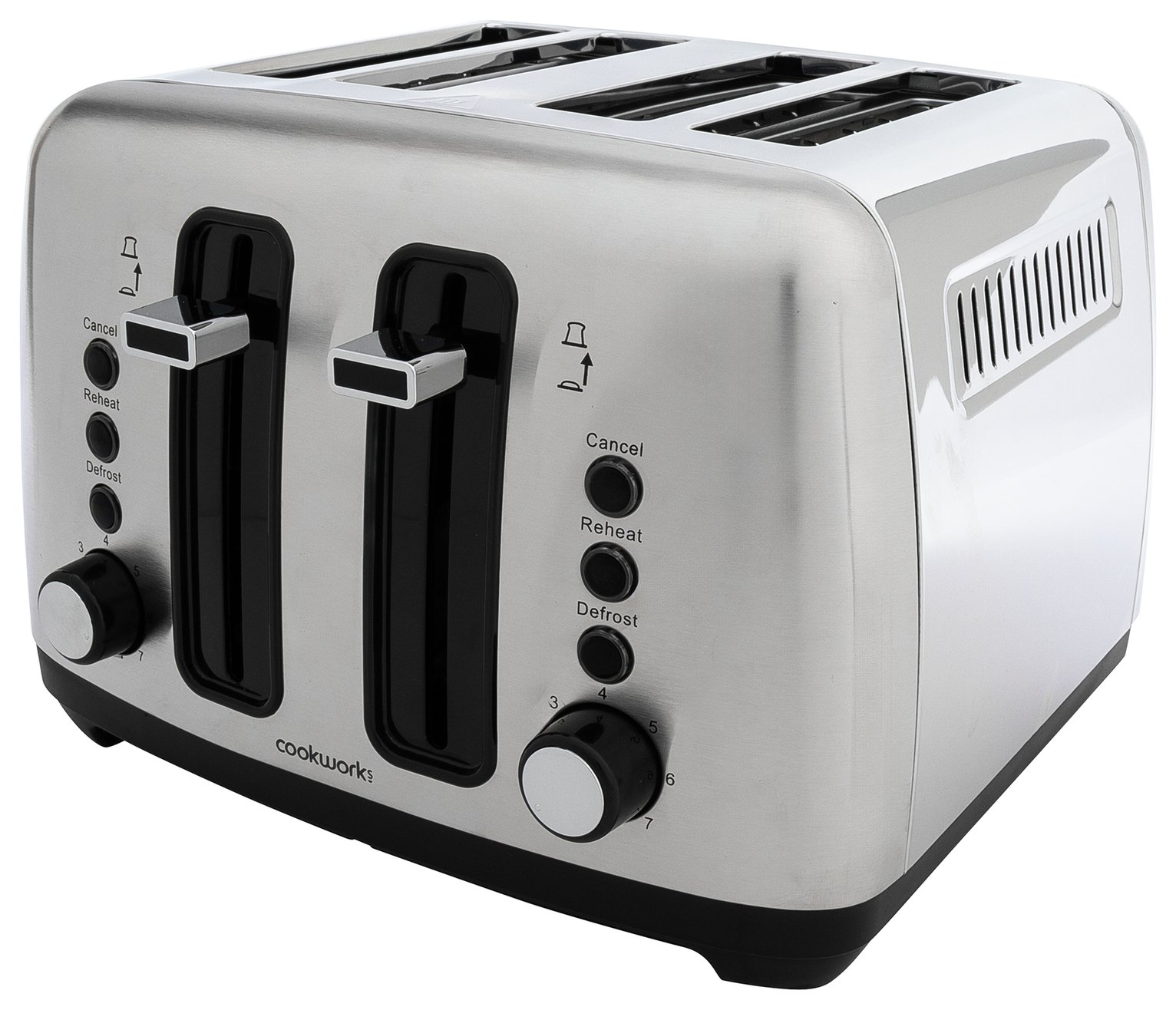 Cookworks 4 Slice Toaster - Stainless Steel