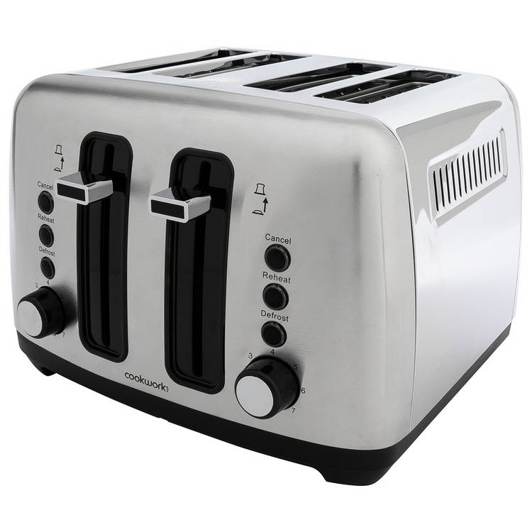 Cookworks 4 Slice Toaster - Stainless Steel 0
