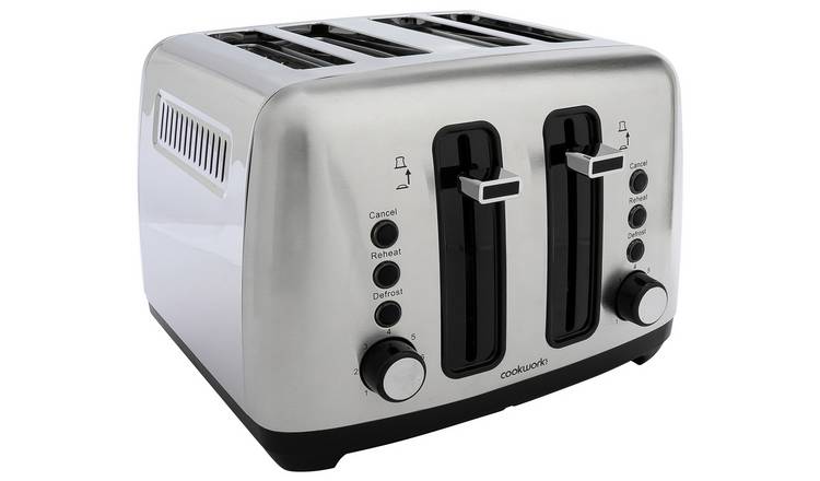 Buy Cookworks 2 Slice Toaster - Brushed Stainless Steel | Toasters | Argos