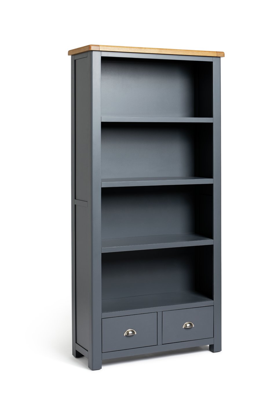 Habitat Kent Tall Oak Veneer Bookcase - Grey & Oak