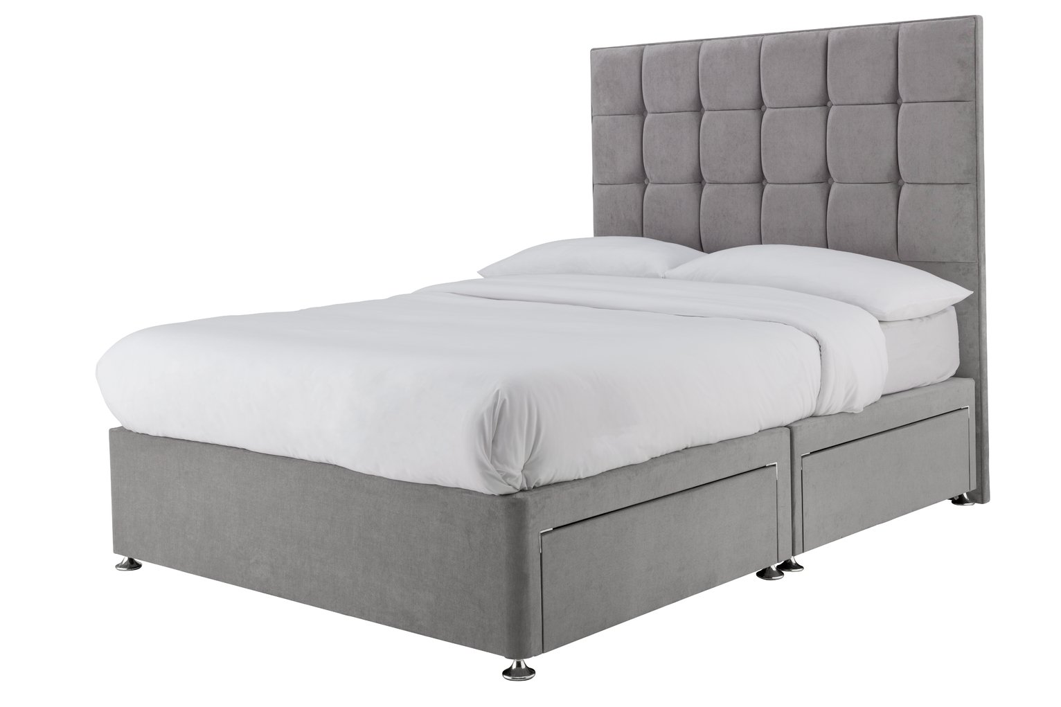 Forty Winks 1500 Pocket Gel 4 Drwr Kingsize Divan- Seal Grey Review