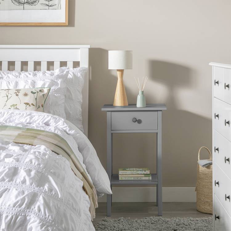 Habitat Minato 1 Drawer Bedside Table - Grey 0