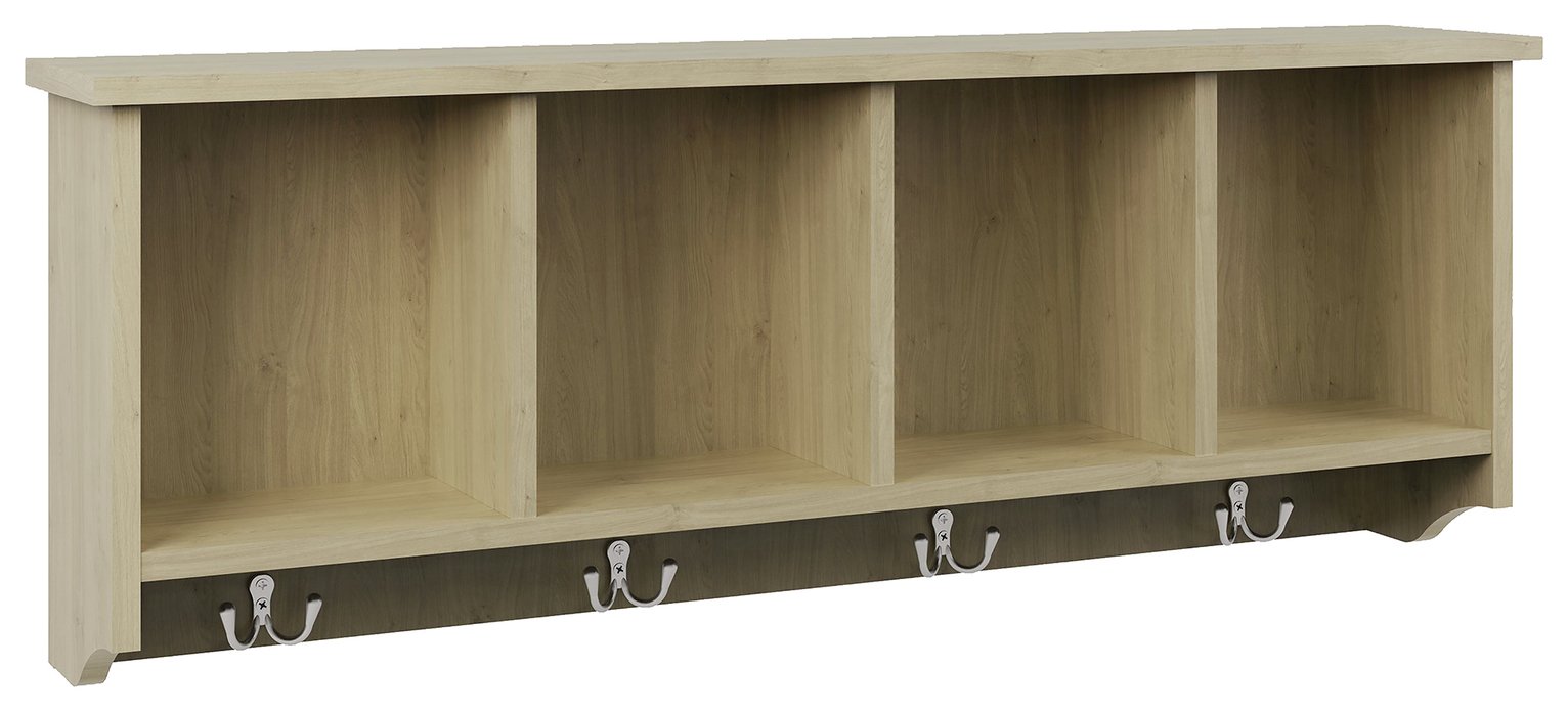 GFW Kempton 92cm Wall Rack- Oak