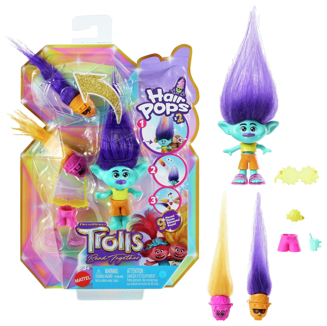 Trolls Band Together Hair Pops - Branch Small Doll 