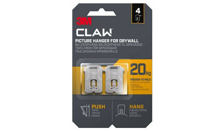 3M CLAW Drywall Picture Hanger 2 Pack - 20kg