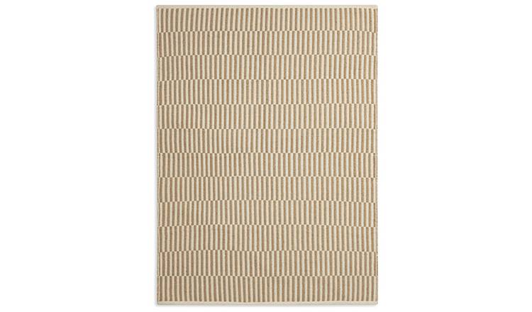 Habitat Modern Country Block Natural Flatweave Rug - 120x170
