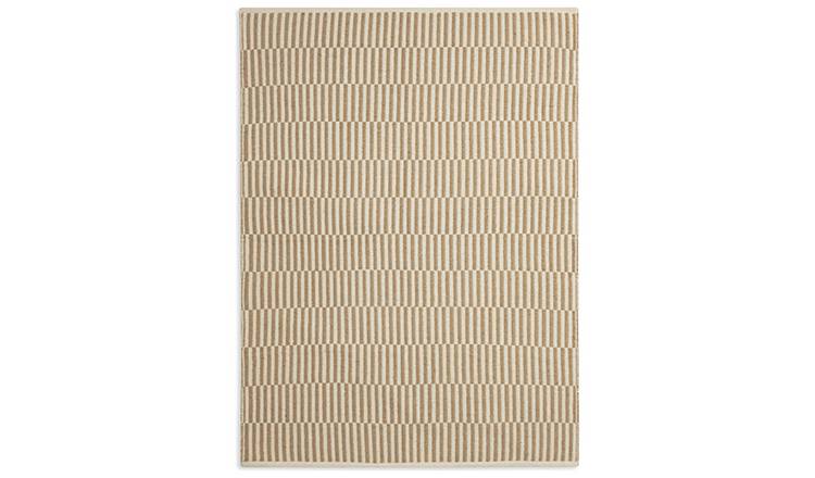 Habitat Modern Country Block Natural Flatweave Rug - 170x120