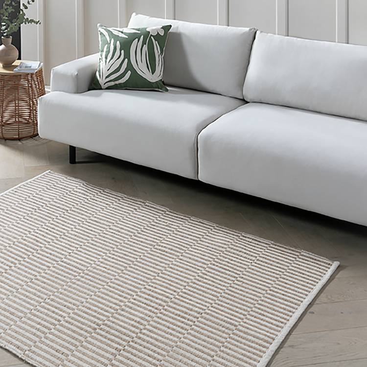Habitat Modern Country Block Natural Flatweave Rug - 170x120 0
