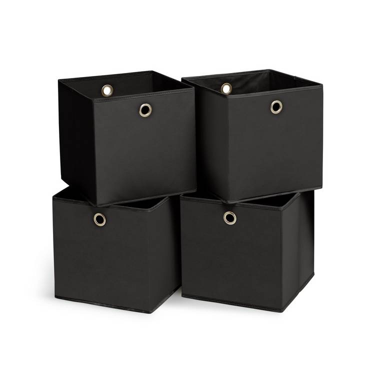 Argos Home Set of 4 Squares Plus Boxes - Black 0