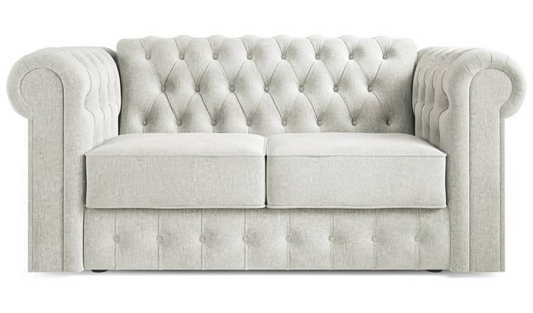 Jay-Be Chesterfield Fabric 2 Seater Sofa Bed - Light Grey