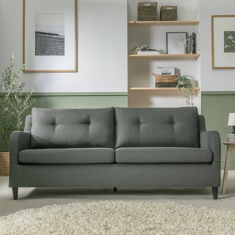 Habitat Dylan Fabric 3 Seater Sofa - Charcoal 0