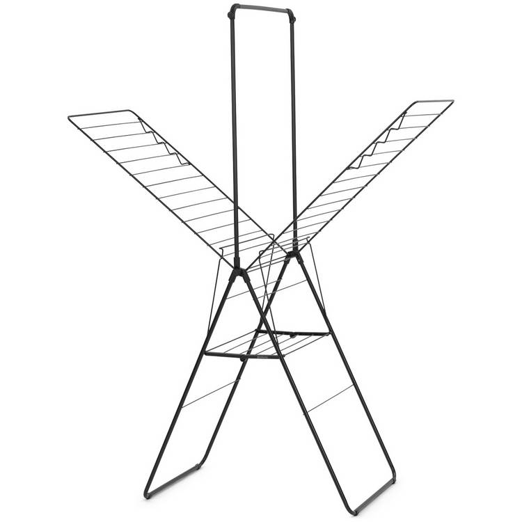 Brabantia 25m Hang On Clothes Airer with Rod - Black 0
