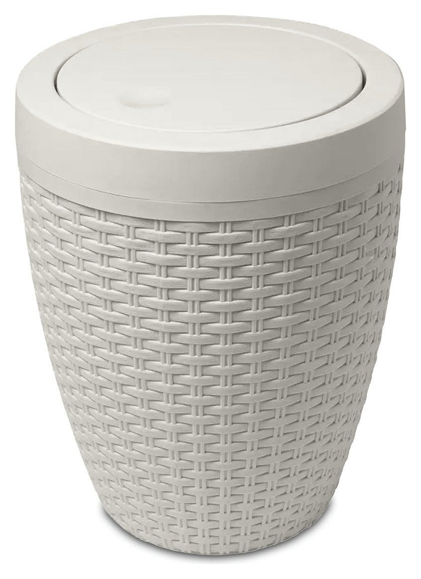 Addis Rattan Bathroom Bin - Cream