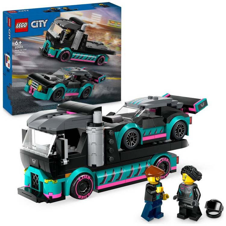 LEGO City Race Car and Car Carrier Truck Building Toys 60406 0