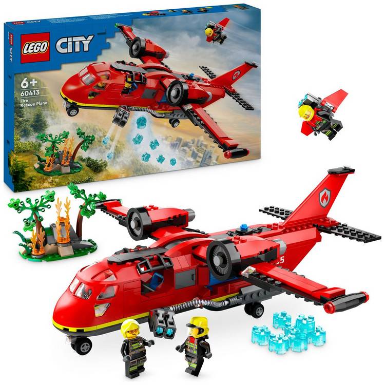 LEGO City Fire Rescue Plane Toy for Kids Aged 6 Plus 60413 0