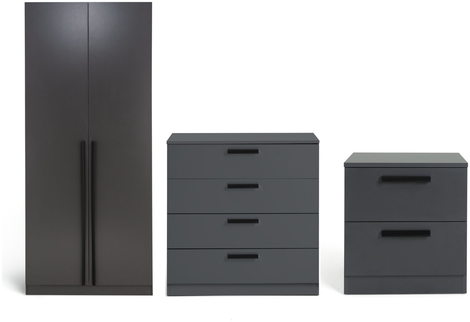 Habitat Munich 3 Piece 2 Door Wardrobe Set - Black