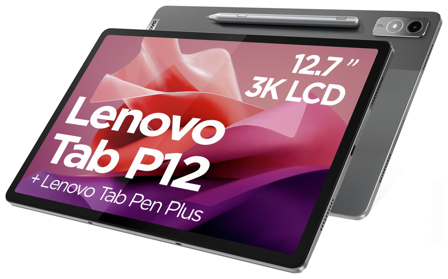 Lenovo Tab P12 12.7 Inch 128GB Wi-Fi Tablet Bundle - Grey