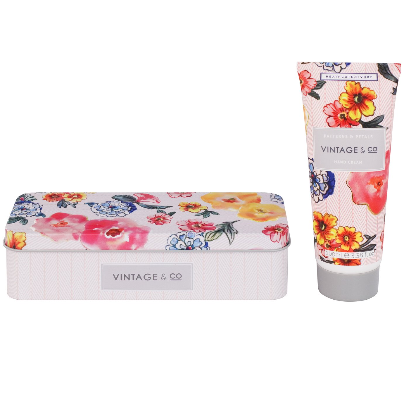 Vintage & Co Pattern & Petals Hand Cream Tin - 100ml