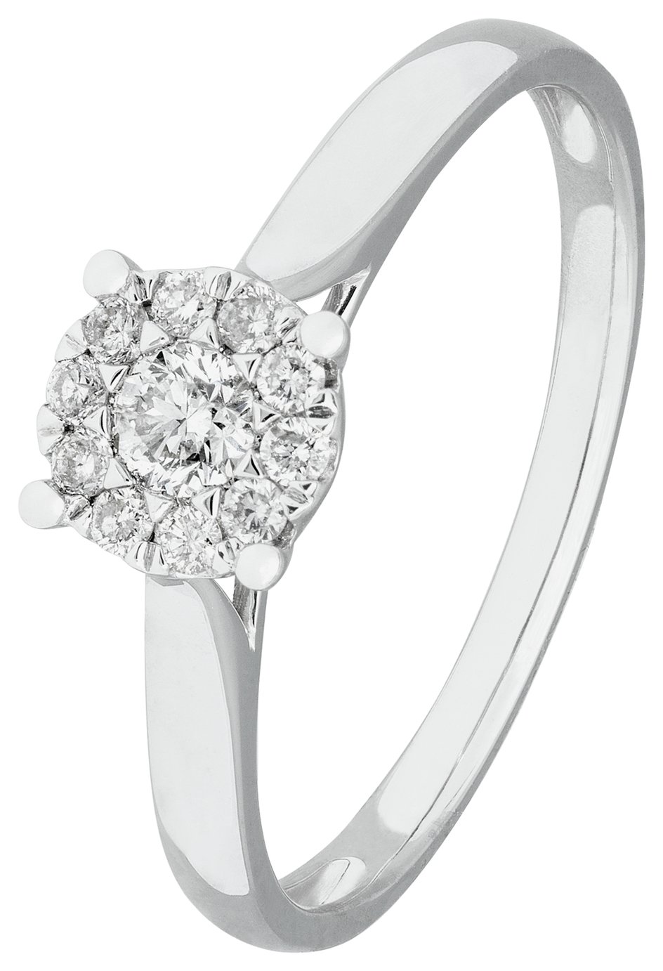 Revere 9ct White Gold 0.25ct tw Diamond Halo Ring Review