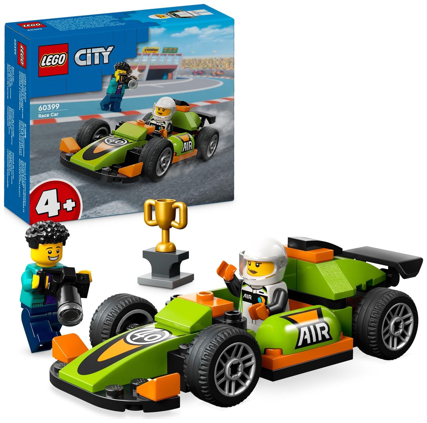 LEGO City Green Race Car Toy 4  Vehicle Building Set 60399