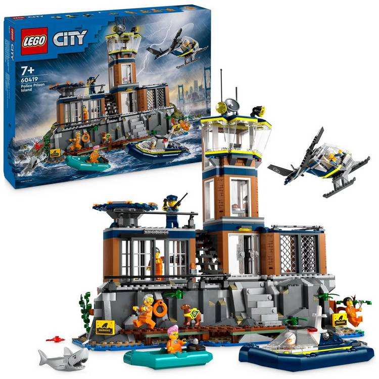 LEGO City Police Prison Island with Helicopter Toy 60419 0
