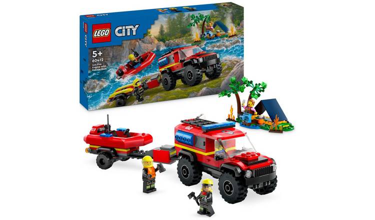 Buy LEGO City 4x4 Fire Engine with Rescue Boat Toys 60412 | LEGO | Argos