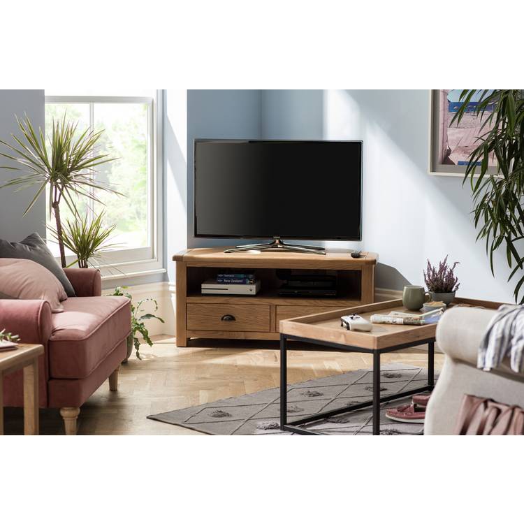 Argos Home Kent 2 Drawer Corner TV Unit - Oak 0