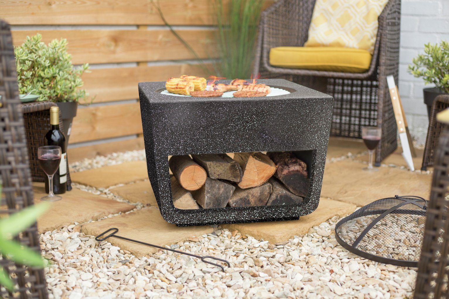 stone fire pit at B&Q, Wickes, Homebase, Argos, Tesco, ASDA, Wilko, The Range, Costco and