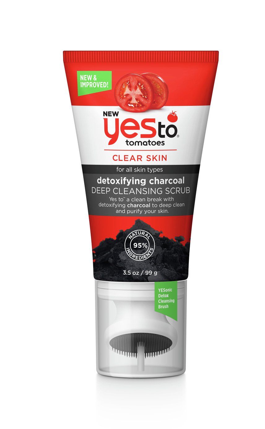 Yes To Tomatoes  Avgiftande och rengörande ansiktsskrubb med kol-Ingen färg Ingen färg