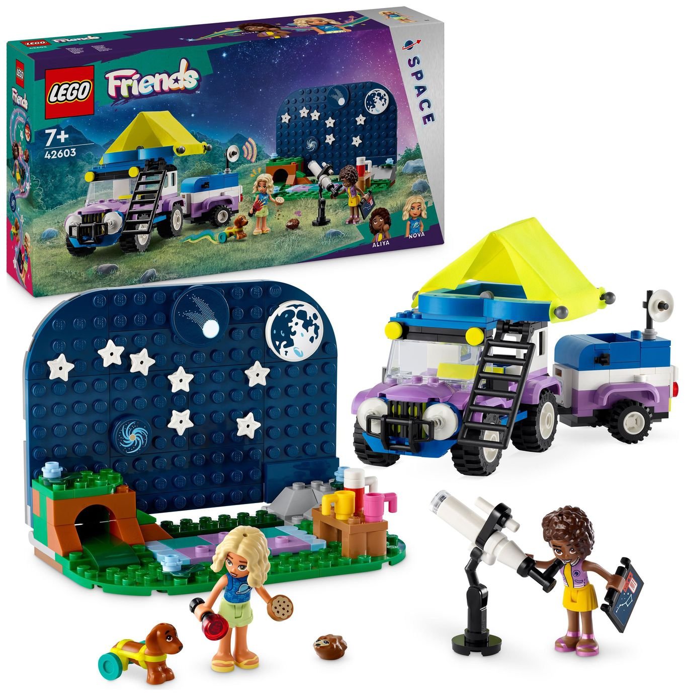LEGO Friends Stargazing Camping Set with 4x4 Toy Car 42603
