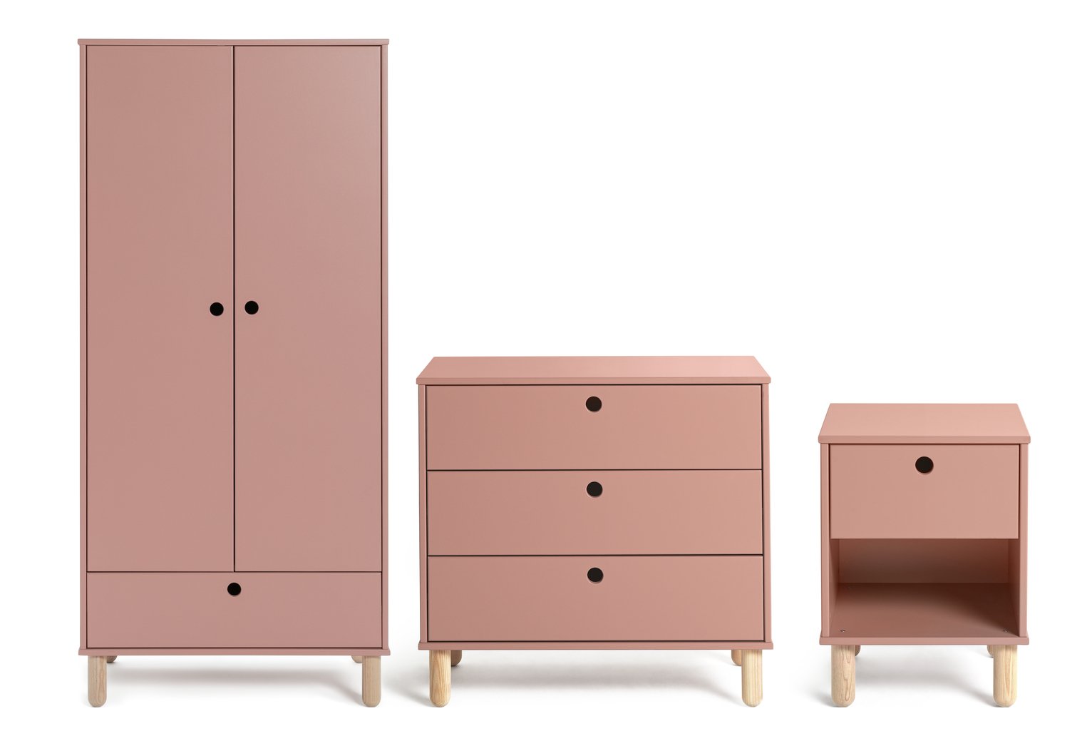 Habitat Kids Eden 3 Piece 2 Door Wardrobe Set - Pink