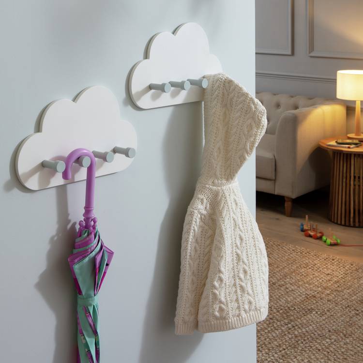 Argos Home Pack of 2 Cloud Wall Hooks - White 0