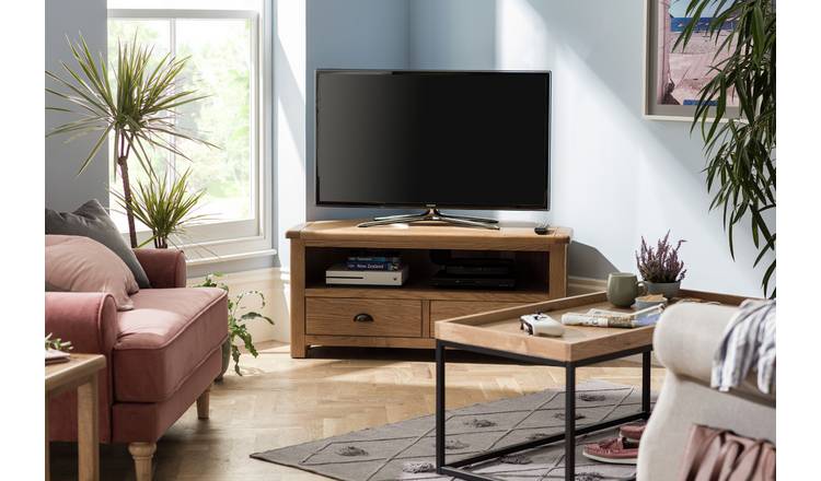 Oak corner deals tv unit argos