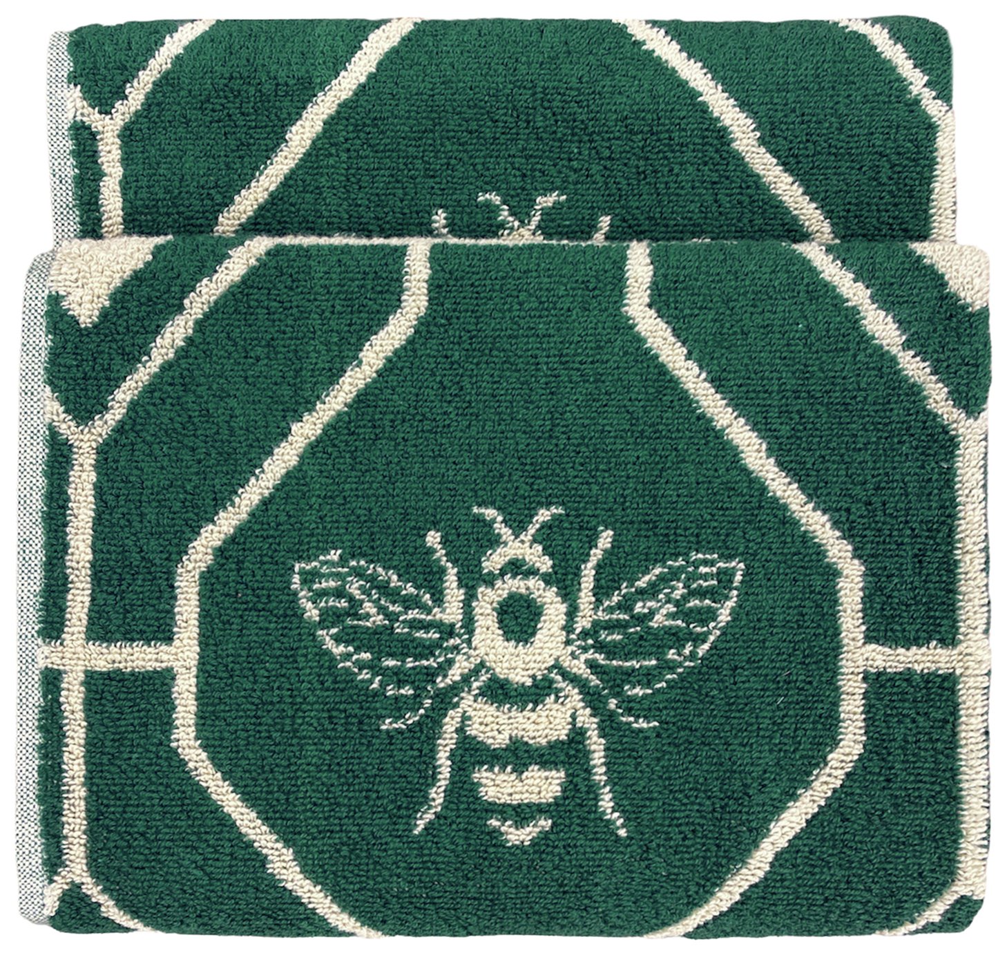 Furn Bee Deco Patterned Hand Towel - Emerald Green