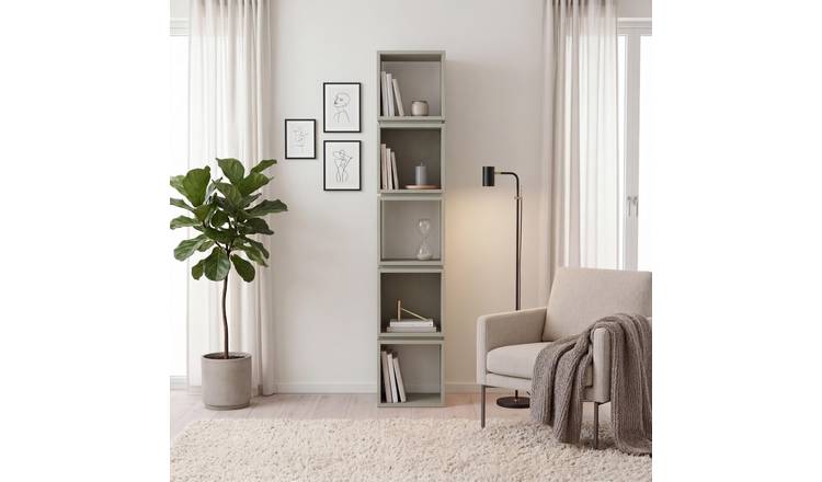 Decortie Multi Particleboard Wood Effect Bookcase - Sage Green