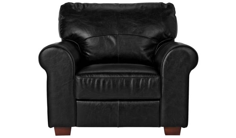 Black leather discount armchairs for sale